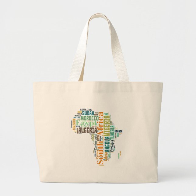 Bolso De Tela Gigante Arte de Word en África (Frente)