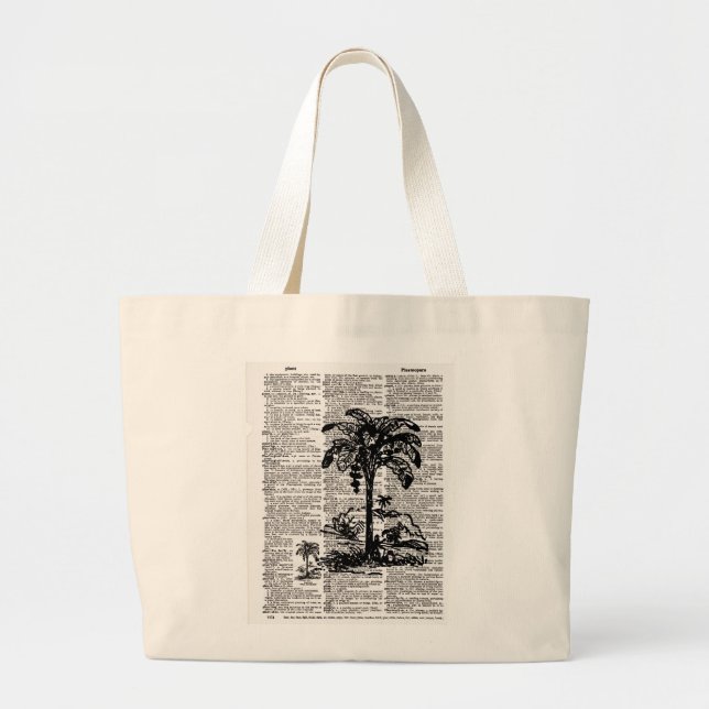 Bolso De Tela Gigante Arte del diccionario del árbol de palmas (Frente)