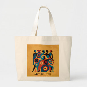 Bolso De Tela Gigante Arte geométrico abstracto de mujeres africanas ret
