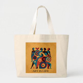Bolso De Tela Gigante Arte geométrico abstracto de mujeres africanas ret