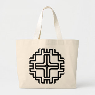 Bolso De Tela Gigante Arte geométrico moderno de cruz y líneas