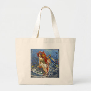 Bolso De Tela Gigante Arte gótico azul de sirena de Acuario