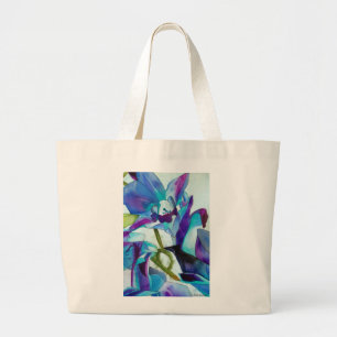 Bolso De Tela Gigante Arte morado de las flores orquídeas de Singapur