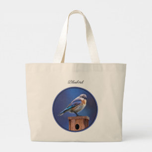 Bolso De Tela Gigante Arte original de pájaro azul del este