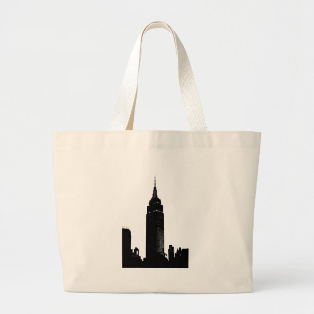 Bolso De Tela Gigante Arte pop blanco y negro en Nueva York (Frente)