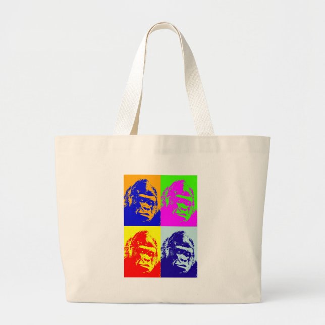 Bolso De Tela Gigante Arte pop de gorila (Frente)