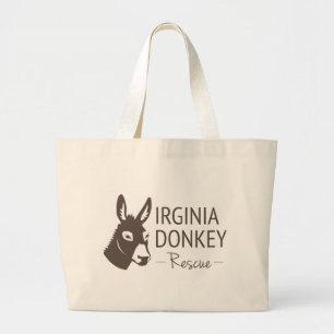 Bolso De Tela Gigante Artículos del logotipo del rescate del burro de