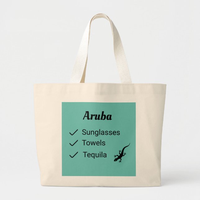 Bolso De Tela Gigante Aruba De Nuevo Tote Bag (Frente)