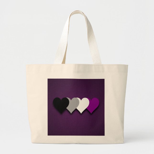 Bolso De Tela Gigante Asexualidad corazones de orgullo Mochila (Frente)