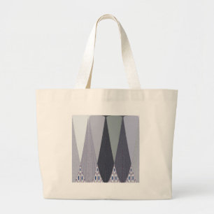 Bolso De Tela Gigante Ash Gray Chevron Dots Art Print