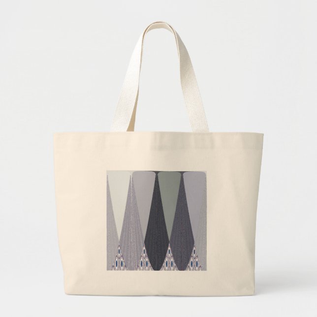 Bolso De Tela Gigante Ash Gray Chevron Dots Art Print (Frente)