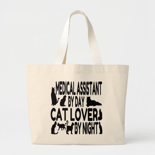 Bolso De Tela Gigante Asistente médico de Cat Lover (Frente)