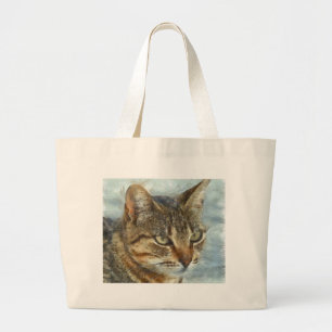 Bolso De Tela Gigante Asombroso Gato Tabby Cerrar Portra Lápiz Gráfico