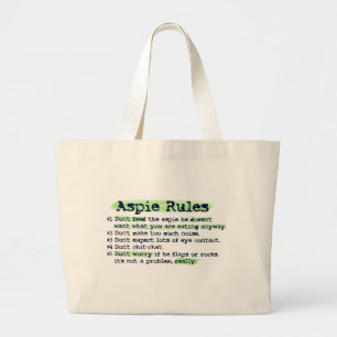 Bolso De Tela Gigante "Aspie gobierna" la lona Totebag