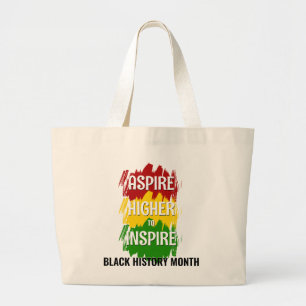 Bolso De Tela Gigante ASPIRAR MÁS ALTO PARA INSPIRAR Mes de Historia Neg
