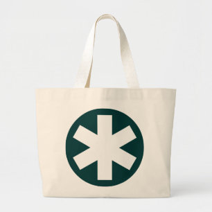 Bolso De Tela Gigante Asterisk - Verde oscuro