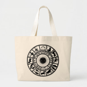Bolso De Tela Gigante Astrología vintage Rueda Zodiac