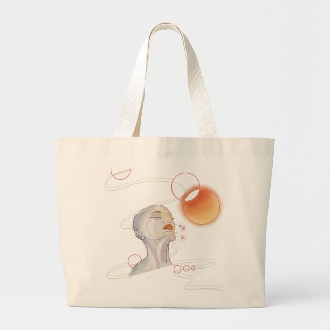 Bolso De Tela Gigante Ataque nebulosa y collar de perla galáctica (Frente)