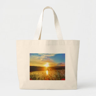Bolso De Tela Gigante Atardecer en la montaña Lake Arrowhead