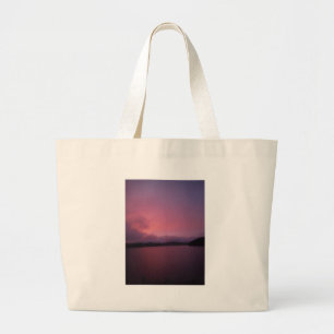 Bolso De Tela Gigante Atardecer morado en el lago Arrowhead