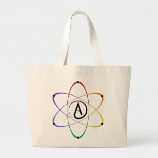 Bolso De Tela Gigante Atheist Atom Symbol Rainbow Black