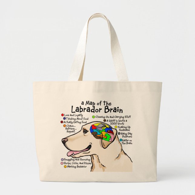 Bolso De Tela Gigante Atlas amarillo del cerebro de Labrador (Frente)
