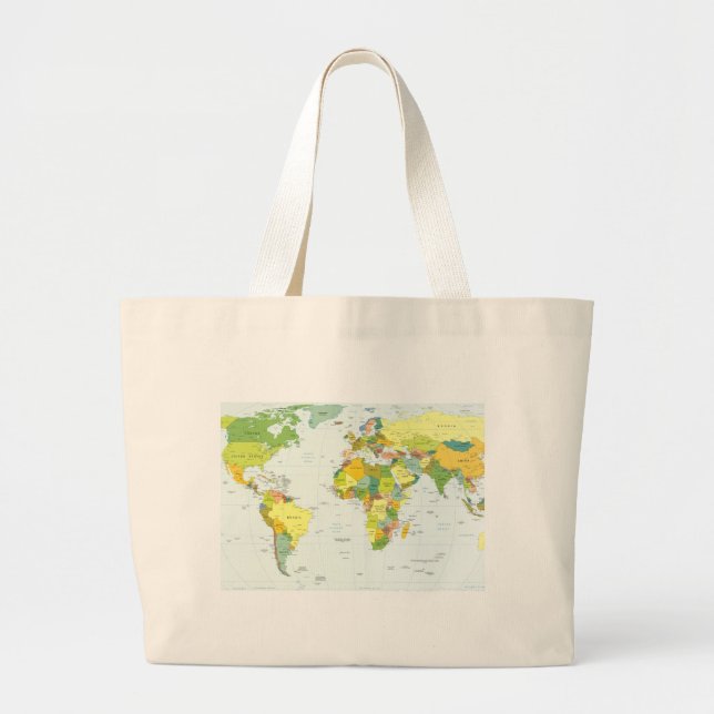 Bolso De Tela Gigante Atlas del País del Mapa Mundial (Frente)