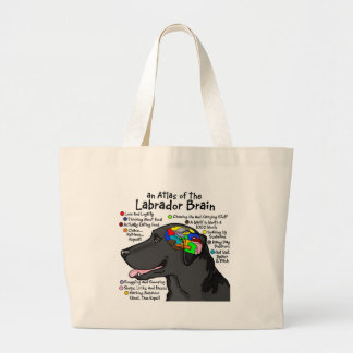 Bolso De Tela Gigante Atlas negro del cerebro de Labrador