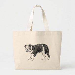Bolso De Tela Gigante Atrevimiento de Bulldog, Tote de Puntos Manga