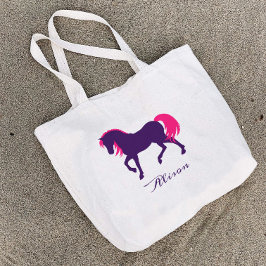 Bolso De Tela Gigante Audaz y elegante animal personalizado caballo mora