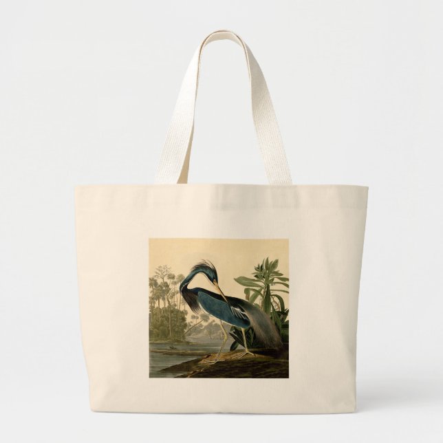 Bolso De Tela Gigante Audubon Louisiana Heron Birds America Art (Frente)