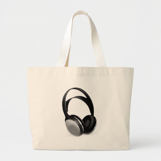 Bolso De Tela Gigante Auriculares de Pop Art (Frente)