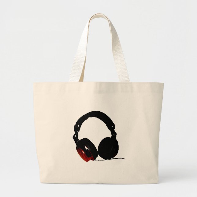 Bolso De Tela Gigante Auriculares de Pop Art (Frente)