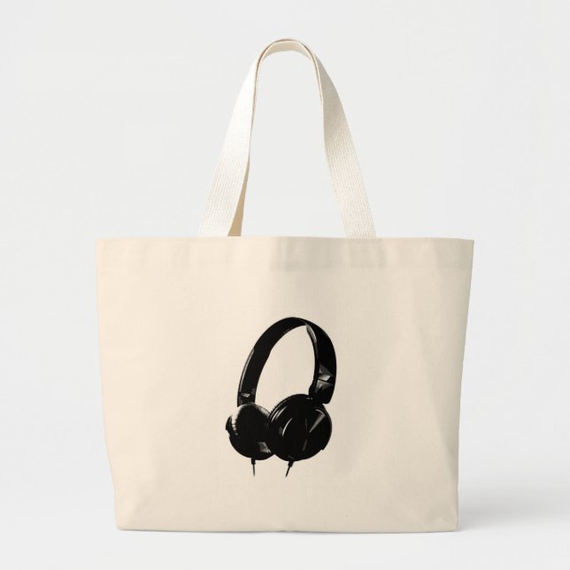 Bolso De Tela Gigante Auriculares de Pop Art (Frente)