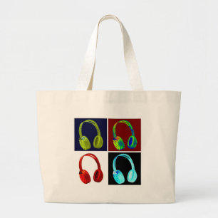 Bolso De Tela Gigante Auriculares Pop Art