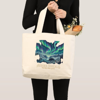 Bolso De Tela Gigante Aurora Boreal