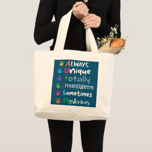 Bolso De Tela Gigante autismo conciencia apoyo autismo niños mamá pap
