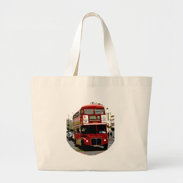 Bolso De Tela Gigante Autobús Rojo de Londres (Frente)