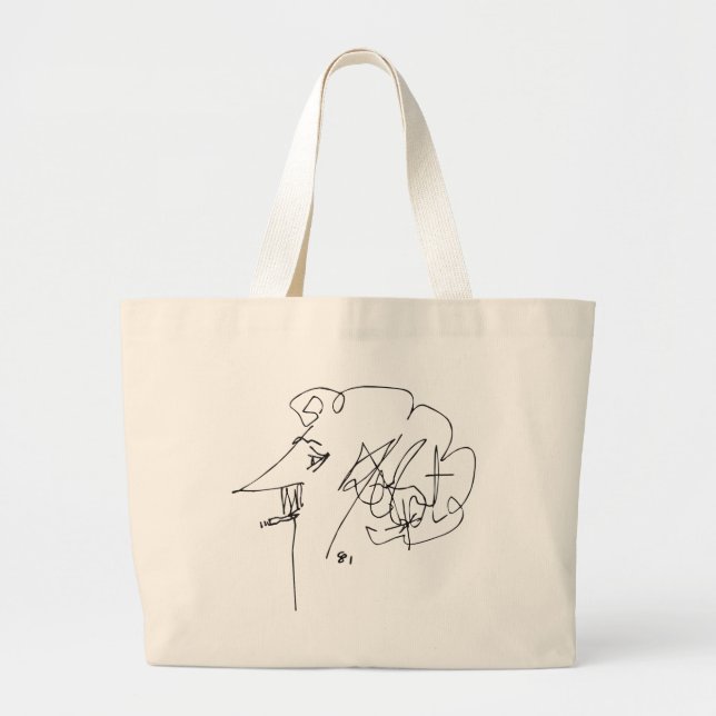 Bolso De Tela Gigante Autorretrato de Kurt Vonnegut (Frente)