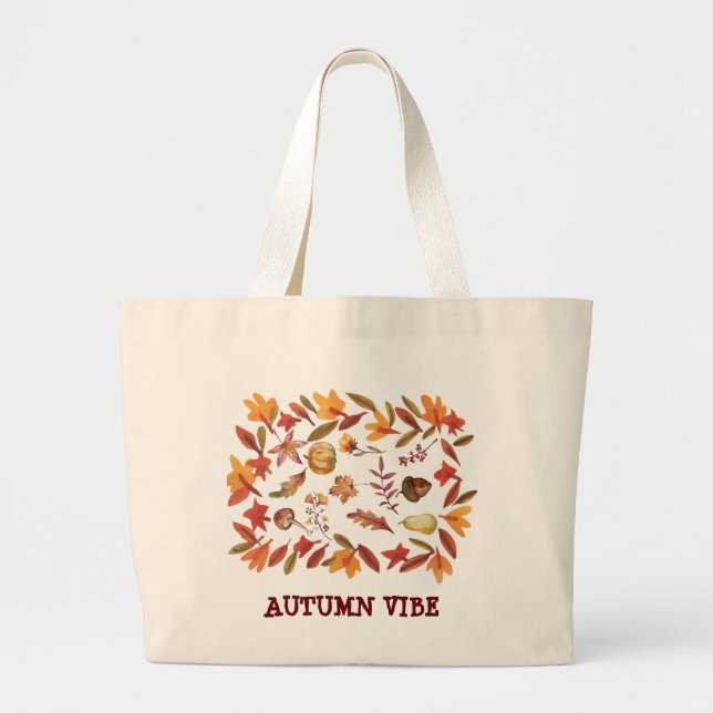 BOLSO DE TELA GIGANTE AUTUMN VIBE GRAN BAÑO DE TOTE (Frente)