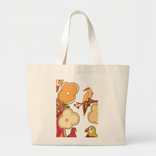 Bolso De Tela Gigante Aves caprichosas