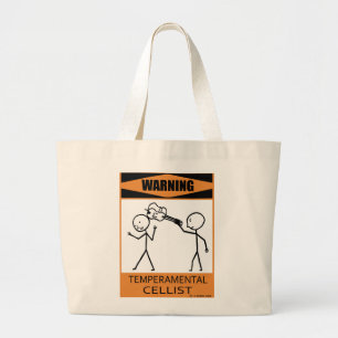 Bolso De Tela Gigante Aviso Cellista de temperatura