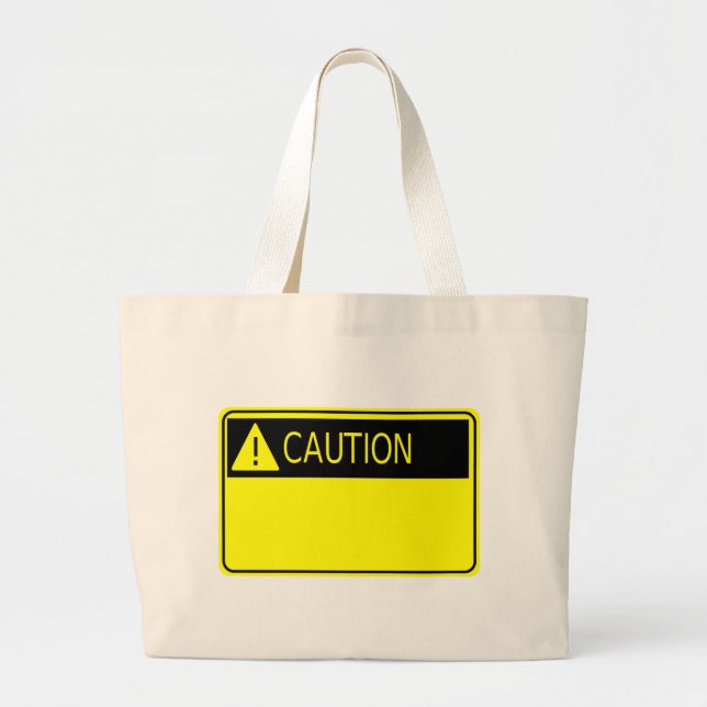 Bolso De Tela Gigante Aviso con cuidado_ (Frente)