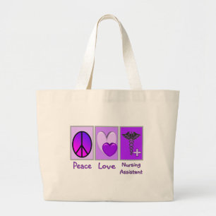 Bolso De Tela Gigante Ayudante de la enfermería del amor de la paz