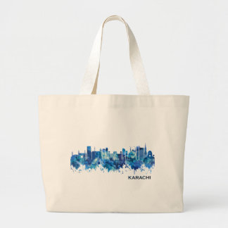 Bolso De Tela Gigante Azul aéreo de Pakistán de Karachi