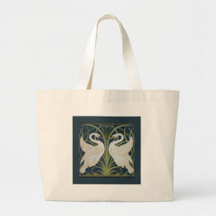 Bolso De Tela Gigante Azul cisne blanco