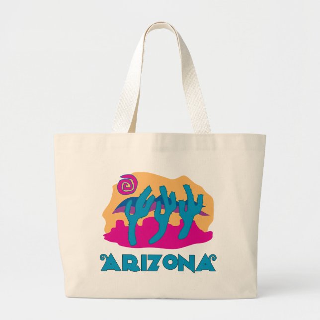 Bolso De Tela Gigante Azul del desierto de Arizona (Frente)