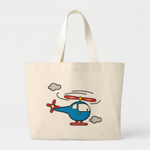Bolso De Tela Gigante Azul del helicóptero un rojo