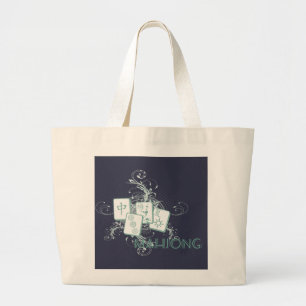 Bolso De Tela Gigante azul mahjong