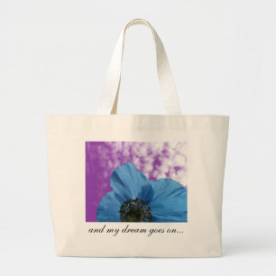 Bolso De Tela Gigante AZUL POPPY flor sueño púrpura